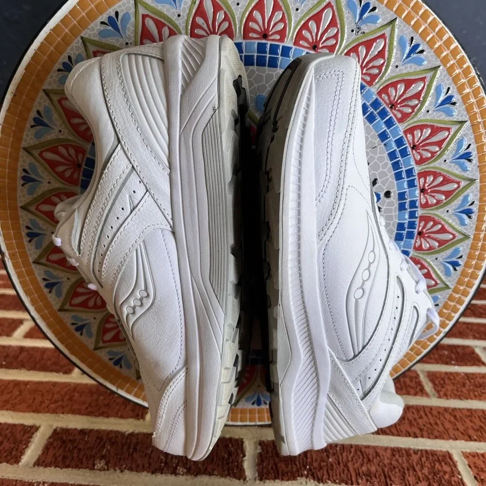 Saucony Echelon Walker 3 Mens 9.5 EXTRA WIDE Walking White Leather Sneakers